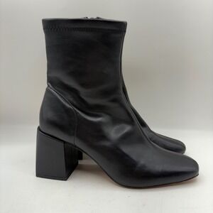 Anthropologie Silent D Carina Black Stretch Ankle Boots Womens Size 39 8.5
